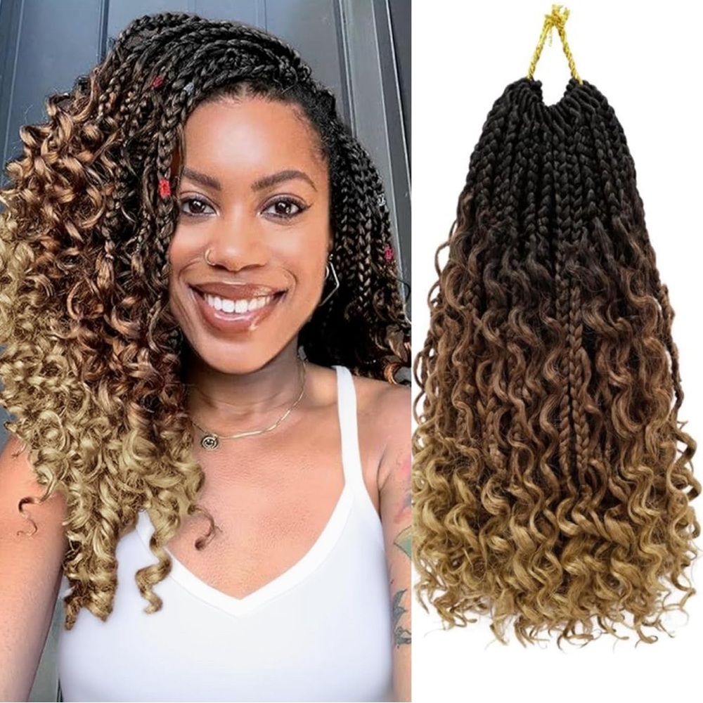 Ombre Brown Braided Boho Hair Extensions